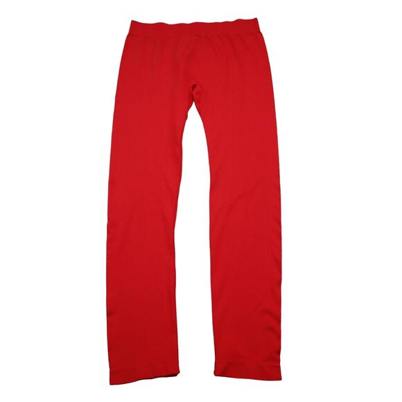 Colorful Pants Womens One Size Red Elastic Waist Mid Rise Flat Front Activewear - Picture 1 of 16